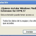 Extensión para que Chrome para dar soporte a los vídeos H.264 en HTML5 desarrollado por Microsoft